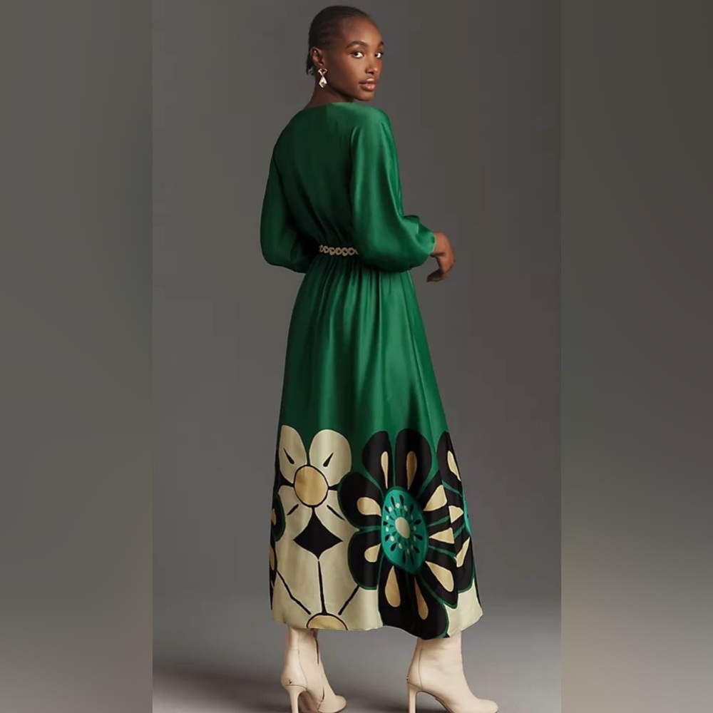 FARM Rio Green Maxi Dress with Floral Design - Picture 3 of 4